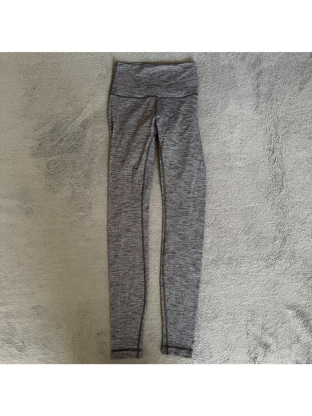 Lululemon Wunder Under Heathered Gray High Rise Gym Leggings Women's Size 2